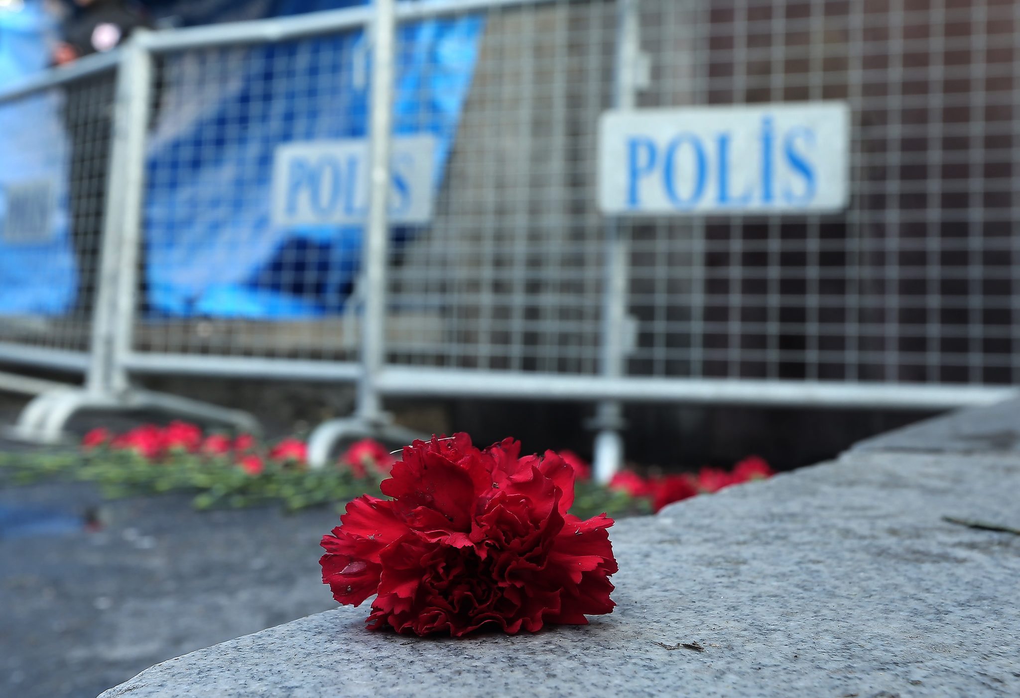 Flowers Outside Reina Nightclub Istanbul following New Year's Shooting