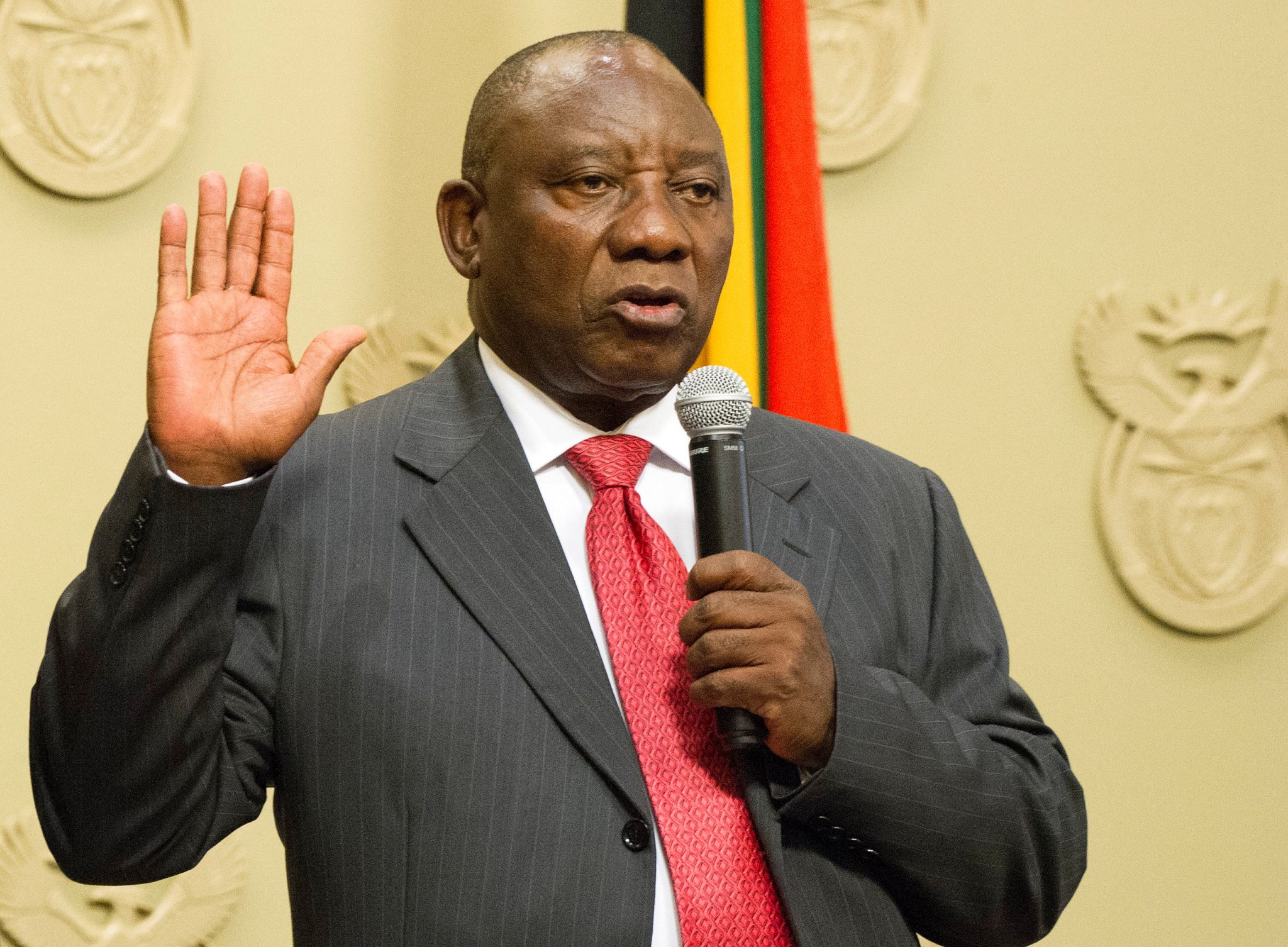 President Ramaphosa replaces Zuma after appointment by ANC Party: Cyril Ramaphosa is sworn in as the new South Africa president at the parliament in Cape Town, South Africa February 15, 2018 | REUTERS